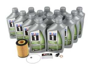 ES#4609299 - 6421800009ECSKT2 - Genuine Diesel Oil Service Kit (5w-30) - With ECS Magnetic Drain Plug - Includes Hengst filter and Genuine Mobil 1 ESP Low-Ash 229.52 Spec Oil - Assembled By ECS - Mercedes Benz