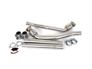 ES#4714616 - 012616LA01-01KT - B8 S4/S5/Q5 3.0T Downpipes With Resonator Deletes - Change the tone of your 3.0T exhaust with easy-to-install downpipes that mate to your factory cat-back exhaust. - ECS - Audi