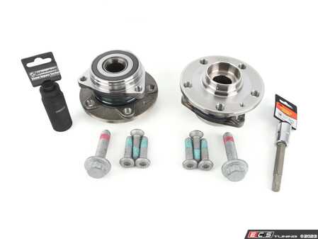 ES#4369294 - 8V0498625AKT4 - Front Wheel Bearing & Hub Assembly Kit - With Service Tools  - Includes both wheel bearing/hub assemblies with hardware - Assembled By ECS - Audi Volkswagen