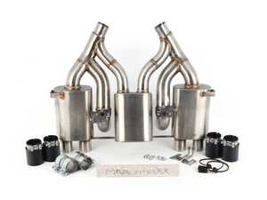ES#4381703 - 11-073B - Maad Maxx Rear Exhaust Section 3 Can Valve - With Black Tips - The ultimate F8X exhaust system with valves! - Active Autowerke - BMW
