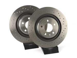 ES#4491560 - 8k0615601cxKT - Rear Cross Drilled UV Coated Brake Rotors - Pair (330x22) - Features Brembo's special UV paint treatment that guarantees superior corrosion resistance. - Brembo - Audi