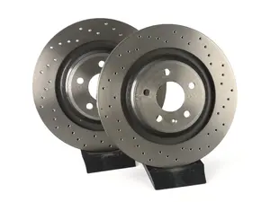 Rear Cross Drilled UV Coated Brake Rotors - Pair (330x22)