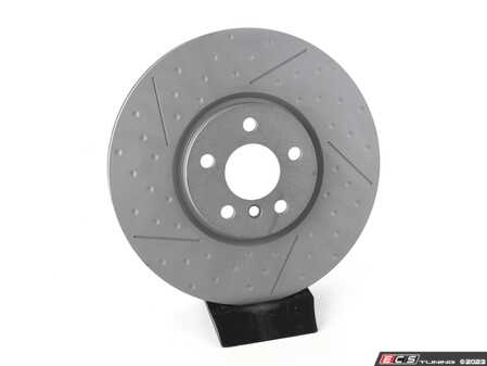 ES#5456775 - 34106864133rpsKT - Performance Front Brake Service Kit - Featuring ECS V5 dimpled & slotted brake rotors and ECS EP24 "Enthusiast Performance" pads! - ECS - MINI