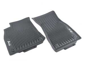 ES#3572132 - 4K1061221041 - All Weather Floor Mats - Front - With A6 Logo  - Designed to protect your vehicle carpet from snow, sand, mud, rain and slush. - Genuine Volkswagen Audi - Audi