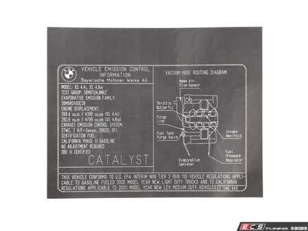 ES#185081 - 71227546449 - Exhaust Emissions Label - Genuine BMW - BMW