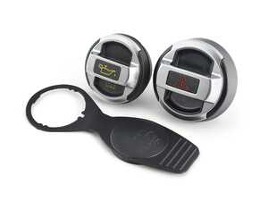 ES#4707624 - 009635ECS06KT - R8 Caps & Black Washer Fluid Reservoir Cap Set - Dress up your engine bay with a black washer reservoir cap and Audi R8 oil and expansion tank caps - Bremmen Parts - Audi Volkswagen