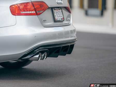 B8 A4 Pre-Facelift (09-12) S-line Rear Diffuser - Single Exit - Gloss Black