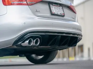 B8 A4 Pre-Facelift (09-12) S-line Rear Diffuser - Single Exit - Gloss Black