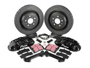 ES#4447625 - VWR652003-BLK - RacingLine Stage 2 "EVO" Monoblock Performance Big Brake Kit - Black (345mm) - Almost half the weight of the OEM setup with much more braking force! - Racingline - Audi Volkswagen