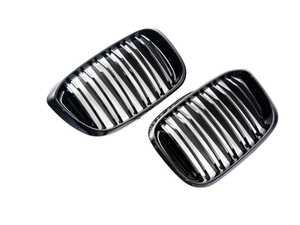 ES#4715481 - ATK-BM-0256-DS-G - Painted Dual-Slat Glazing Black Front Grille Set - G01 X3 | G02 X4  - The perfect blackout grille option for your X3/X4! - AUTOTECKNIC - BMW