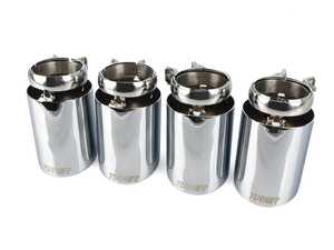 ES#4715560 - 049478la03-01KT1 - 3.5" Mirror Chrome Swivel Exhaust Tips - Set of 4 - Universal exhaust tips with a swivel adjustability to fine tune your exhaust. 2.5" Inlet & a 3.5" Double Wall, Angle Cut Outlet - Turner Motorsport - BMW MINI