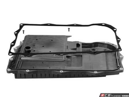 ES#4715711 - 24115A13115 - Automatic Transmission Oil Pan & Filter Kit - Includes a gasket, drain plug, and transmission pan with integrated transmission filter and hardware - Vaico - BMW