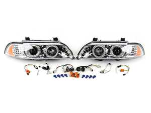 ES#3021234 - 2LHPE3997TM - Spec D LED Halo Projector Headlights - Chrome Housing/Clear Lens - E39 - Standard Turn Signals, Chrome Housing, Clear Lens - Spec-D Tuning - BMW