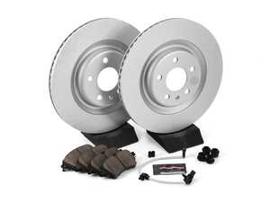 ES#3989325 - CRK8043 - Power Stop Z23 Evolution Sport Coated Rear Brake Kit (330x22) - A complete rear-wheel daily-driver upgrade featuring high-carbon smooth Geomet coated rotors and low-dust carbon-fiber ceramic pads. - Power Stop - Audi