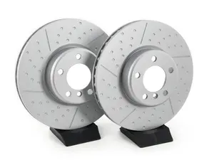Front V5 Dimpled & Slotted Brake Rotors - Set (340x30)