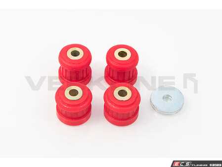 ES#4701615 - POW-018-75 - Polyurethane Front Subframe Bushings - M10 - Red (Street) - Set of Four - Offers more precise feel and quicker reactions to steering input while eliminating unwanted suspension movement - Verkline - Audi