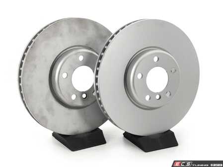 ES#4669090 - 34116898729-P - Front V5 Plain Brake Rotors - Set (348x36) - Precision manufactured and featuring a GeoSpec corrosion-resistant coating - ECS - BMW