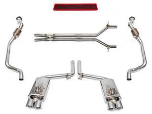 ES#4718294 - FS.POR.970T.SEHB - Fabspeed Porsche 970 Panamera Turbo / Turbo S (2010-2016) Performance Package - Satin Black Quad Tips - Complete high-performance exhaust & intake solution for the 970 Panamera Turbo. It includes Maxflo Mufflers with Deluxe Quad Style Tips, Resonator Bypass X-Pipe, Sport Catalytic Converters, BMC F1 Replacement Air Filter, and Xpertune ECU Tune. - Fabspeed - Porsche