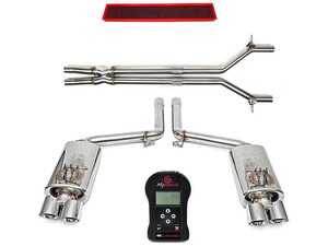 ES#4718317 - FS.POR.970GTS.EP - Fabspeed Porsche 970 Panamera GTS (2010-2016) Performance Package - Polished Stainless Steel Quad Tips  - Complete high-performance exhaust & intake solution for the 970 Panamera GTS; includes Maxflo Mufflers with Deluxe Quad Style Tips, Resonator Bypass X-Pipe, BMC F1 Replacement Air Filter, and ECU tune. - Fabspeed - Porsche