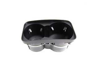 ES#418366 - 7L6858602C9B9 - Cup Holder Assembly - Satin Black - Located in the center console and includes rubber insert - Genuine Volkswagen Audi - Volkswagen