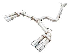 ES#4723676 - AWE8VS3TK - AWE Track Edition Exhaust System - Audi 8V S3 - Takes all of the precision engineering and performance of its SwitchPath&trade; counterpart, minus the valve on the passengers side and the muffler on the drivers side. The result is a constant valve open mode. - AWE - Audi