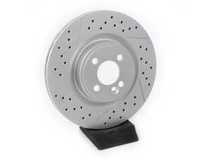 ES#4668615 - 34116855782-DS - Front V5 Drilled & Slotted Brake Rotors - Set (316x22) - Precision manufactured and featuring a GeoSpec corrosion-resistant coating. These rotors match MINIs design which is not directional per side. - ECS - MINI