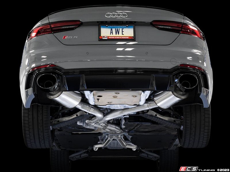 AWE Tuning Touring Edition Exhaust for Audi B9 SQ5 - Resonated - No Tips (Turn Downs) (3015-31016)