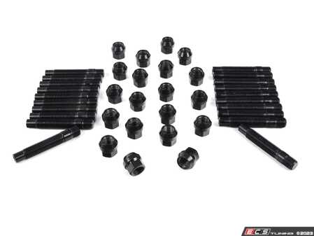 ES#4487785 - VAG-STUD-KIT-20 - M14 Wheel Stud Kit - Black - Set Of 20 - M14x1.5x75mm with conical nuts - Vargas Turbo Technologies - Audi Volkswagen