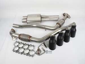 ES#4730281 - SSXAU695sd - Milltek Sport Cat-Back Exhaust System - Resonated With Exhaust Valves*Scratch And Dent* - 2.50" stainless steel with quad GT-100 Cerakote black tips - Scratch & Dent - Audi