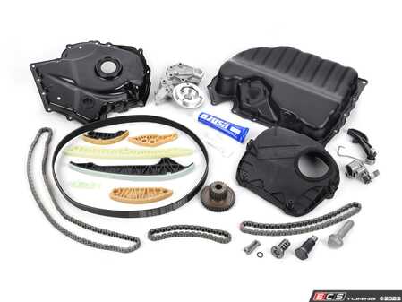 ES#4623803 - CKP0230 - Timing Chain Kit - Select Plus - Includes chains, tensioners, rails, timing covers, cam bridge, cam adjuster, oil pump chain & tensioner, oil pan, drive belt, gasket sealant and necessary hardware - Rein - Audi Volkswagen