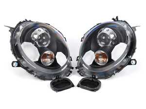 ES#3192997 - HMINI07HL-OEB - Projector Blackout Headlights - Pair M82-1101P-AS2  D82-1102PMLEM2B - (NO LONGER AVAILABLE) - Black housing halogen projector headlight set in OEM style! Motorized leveling! - Depo - 