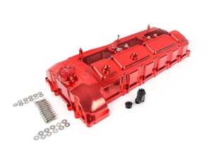 ES#4336242 - VTTS55VLVRED - VTT S55 Billet CNC Valve Cover - Red - Replace your plastic valve cover with this red anodized billet aluminum from Vargas Turbo Technologies - Vargas Turbo Technologies - BMW