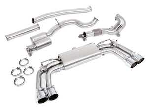 ES#4731987 - UH080-EXA - Unitronic 8V/8V.2 S3 Turbo-Back Exhaust System - Round Chrome Tips - Featuring a GESi 5" UHO+ catalytic converter which flows into 3-inch T304 Stainless Steel mandrel bent tubing Cat-Back. - Unitronic - Audi