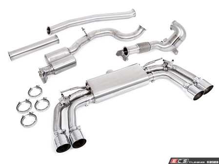 ES#4731987 - UH080-EXA - Unitronic 8V/8V.2 S3 Turbo-Back Exhaust System - Round Chrome Tips - Featuring a GESi 5" UHO+ catalytic converter which flows into 3-inch T304 Stainless Steel mandrel bent tubing Cat-Back. - Unitronic - Audi
