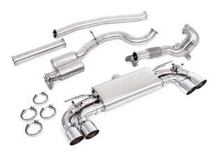 ES#4731989 - UH082-EXA - Unitronic Performance Turbo-Back For MK7/MK7.5 Golf R - Round Chrome Tips - Featuring a GESi 5" UHO+ catalytic converter which flows into 3-inch T304 Stainless Steel mandrel bent tubing Cat-Back. - Unitronic - Volkswagen