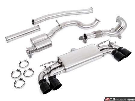 ES#4731990 - UH082-BLK-EXA - Unitronic Performance Turbo-Back For MK7/MK7.5 Golf R - Black Tips - Featuring a GESi 5" UHO+ catalytic converter which flows into 3-inch T304 Stainless Steel mandrel bent tubing Cat-Back. - Unitronic - Volkswagen