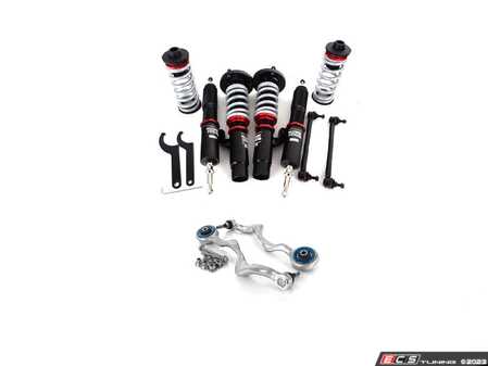 ES#4732793 - 000465LA01DBKT - ECS E82/E88 Performance Coilovers With Upgraded Monoball Thrust Arms - The ultimate suspension upgrade. Performance Adjustable Coilovers with fresh thrust arms with mono-ball upgrades pre installed! This can be considered our ground control kit with the new and improved driving experience for your 1 series! - Doorbusters - BMW