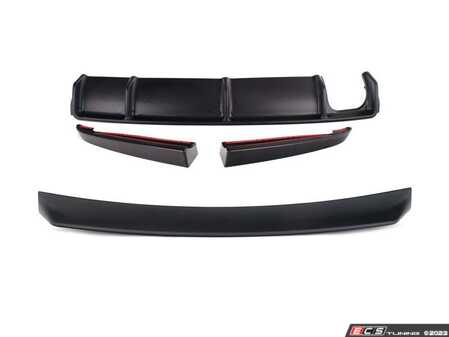 ES#4751528 - 006706LA10EBKT - E36 M3 Textured ABS Diffuser & Matte Black High Kick Trunk Spoiler - Matte Black ABS Styling package includes both the rear diffuser and side spats as well as the complimentary high kick trunk spoiler. A full vehicle facelift! - Enthusiast Bundles - BMW