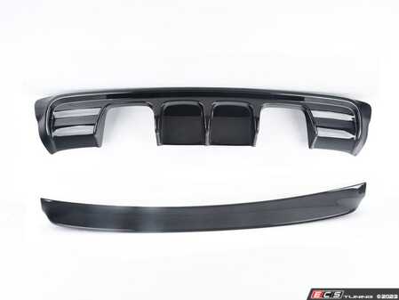ES#4751326 - 028979TMS01EBKT - E46 M3 ABS Diffuser & ABS High Kick Rear Spoiler - Gloss Black ABS Styling package includes both the rear diffuser as well as the complimentary high kick trunk spoiler. - Enthusiast Bundles - BMW