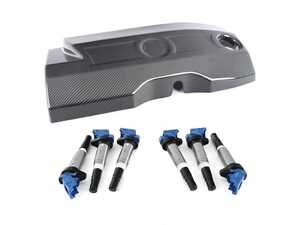 ES#4751381 - 023741TMS04EBKT - F Chassis N55 Carbon Fiber Engine Cover & Set Of N55 Ignition Coils - Beautiful carbon fiber engine cover and a set of 6 performance ignition coils to refresh the performance of your N55. - Enthusiast Bundles - BMW