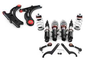 ES#4751545 - 003946LEB3KT - MK4 Golf/GTI/Jetta Adjustable Damping "Super Low" Coilover System - With Installation Kit & Pre-Assembled Front Control Arms With Polyurethane Bushings - Features 32 way adjustable damping, variable length, zinc-coated shock bodies and performance sway bar end links. Includes all new mounts, bearings and hardware for a comprehensive suspension package. - Enthusiast Bundles - Volkswagen