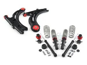  ECS Street Coilover System - With Heavy Duty Installation Kit & Pre-Assembled Front Control Arms With Polyurethane Bushings For Your MK4