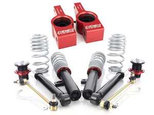 ES#4732668 - 003997LDB2KT - MK5 R32/MK6 Golf R, JSW, B6/CC - Adjustable Damping Coilover System - With Installation Kit - With FREE Front Control Arm Housings With Monoball Bushing Set  - Features 32 way adjustable damping, variable length, zinc-coated shock bodies and performance sway bar end links. Includes all new mounts, bearings and hardware for a comprehensive suspension package. - Doorbusters - Audi Volkswagen