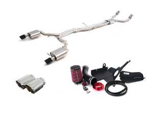 ES#4849623 - 016809LA01EBKT1 - C7 A6/A7 Pre-Facelift 3.0T Non-Valved Exhaust & Luft-Technik Intake System - 3.5" Carbon Fiber Tips - Enhance the exhaust note on your A6's exhaust system with our non-valved cat back exhaust system and increase performance with our Luft-Technik intake! - Enthusiast Bundles - Audi