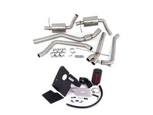 ES#4751096 - 049047ECSEBKT - Audi B8 A4 2.0T Dual Exit Non-Valved Cat Back Exhaust System & Luft-Technik Intake System  - Transform the sound and performance of your vehicle with a cat-back and a Luft-Technik Intake System - Enthusiast Bundles - Audi