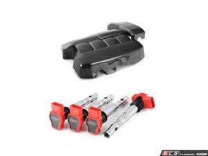 ES#4751076 - 016308ECS010EBKT - Carbon Fiber Engine Cover Kit & Performance Ignition Coils - Add a flash of style and elegance under your hood with an ECS Tuning Carbon Fiber Engine Cover - Enthusiast Bundles - Audi