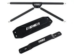 MK7/MK8 Rear Stress Bar Kit - Stage 2 & Billet Aluminum Tunnel Brace Kit - Front & Rear - Black Anodized