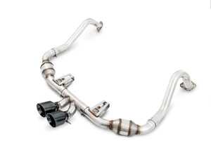 ES#4733530 - AWE718TR - AWE Touring Edition Exhaust System - Porsche 718 Boxster/Cayman - Refined, yet aggressive tone. Features a straight-through design with two original bullet-style mufflers on each side. - AWE - Porsche