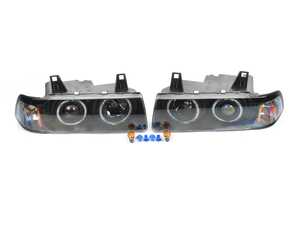 ES#4716219 - anz121011- - ANZO Projector Headlights W/ Halo - 3 Series E36 - Black - Plug and play black housings for a unique look and improved visibility. Select your favorite bulbs! - Anzo - BMW