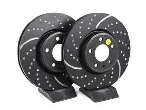ES#4213639 - GD2025 - Front Slotted & Dimpled Brake Rotors -Pair wrong size rotors for US market  - Upgrade to a EBC GD slotted / dimpled rotor for improved braking - EBC - Audi
